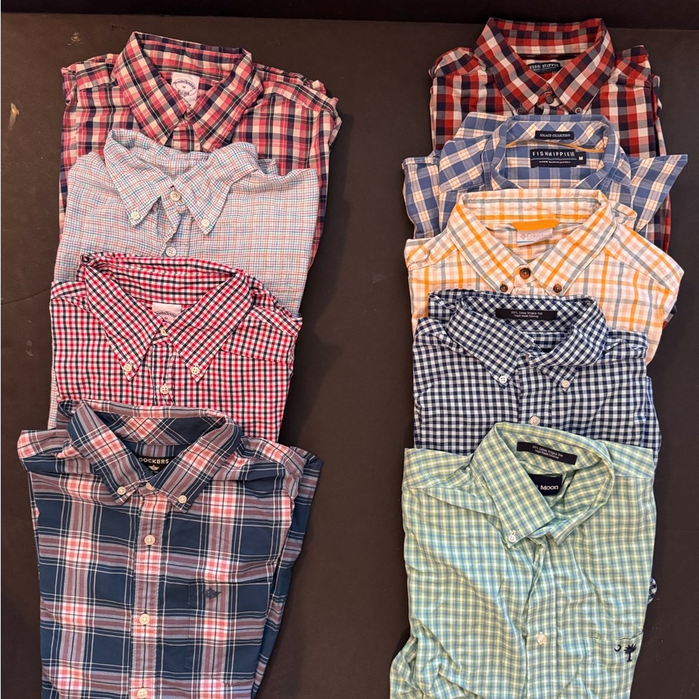SOLD!! Men's Casual Checkered Button Down Shirts - Multicolor